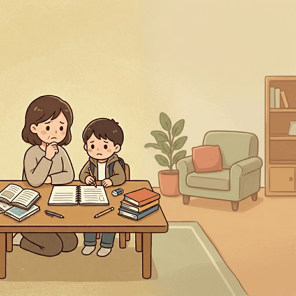 子どもに宿題を教えるのが大変な親